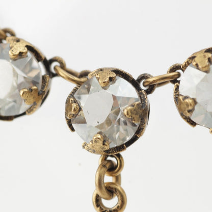 Dior Galliano Era Star Crystal CD Charm Necklace Costume Antique Gold — view 5
