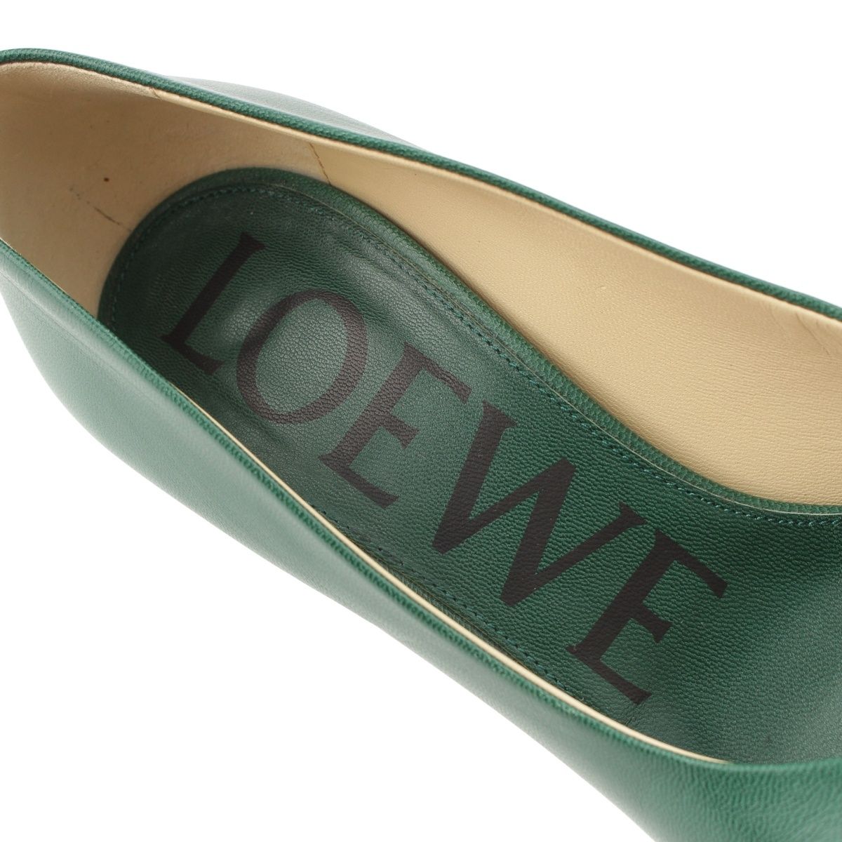 Loewe Toy Goat Leather Heels Pumps Green — view 7