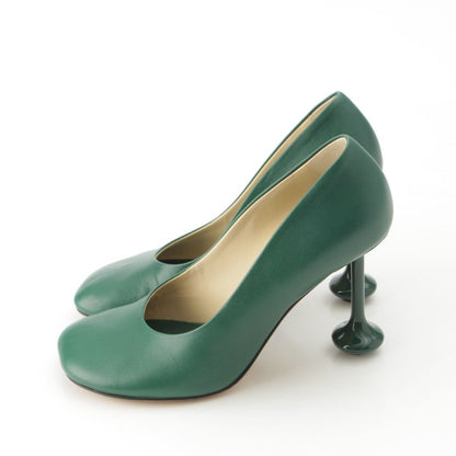 Loewe Toy Goat Leather Heels Pumps Green — view 3