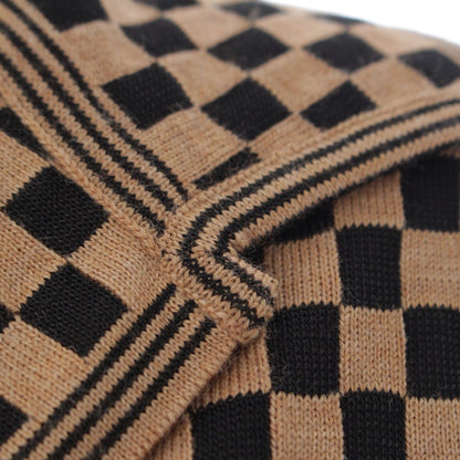 Fendi Wool All Over Print Open Collar Knit Cardigan Top Beige Black 42 — view 7