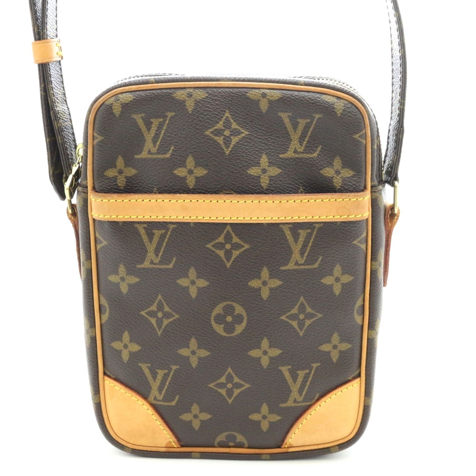 Louis Vuitton Danube Monogram Shoulder Bag Canvas Brown