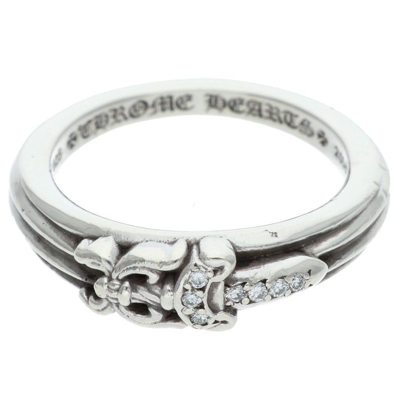 Chrome Hearts Baby P D Classic Dagger Pave Diamond Silver Ring