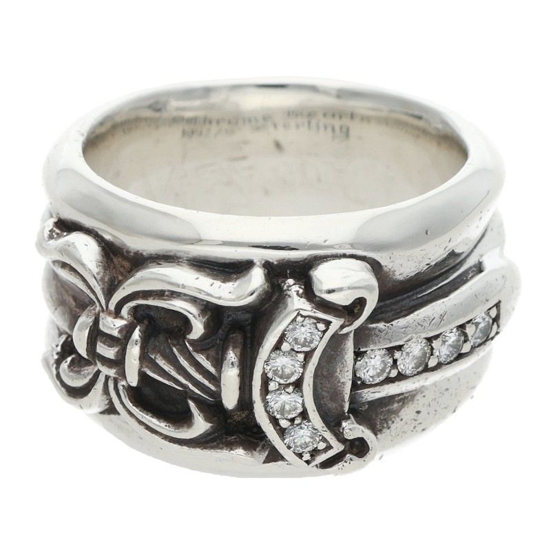 Chrome Hearts Dagger P Dmnd Pave Diamond Silver Ring