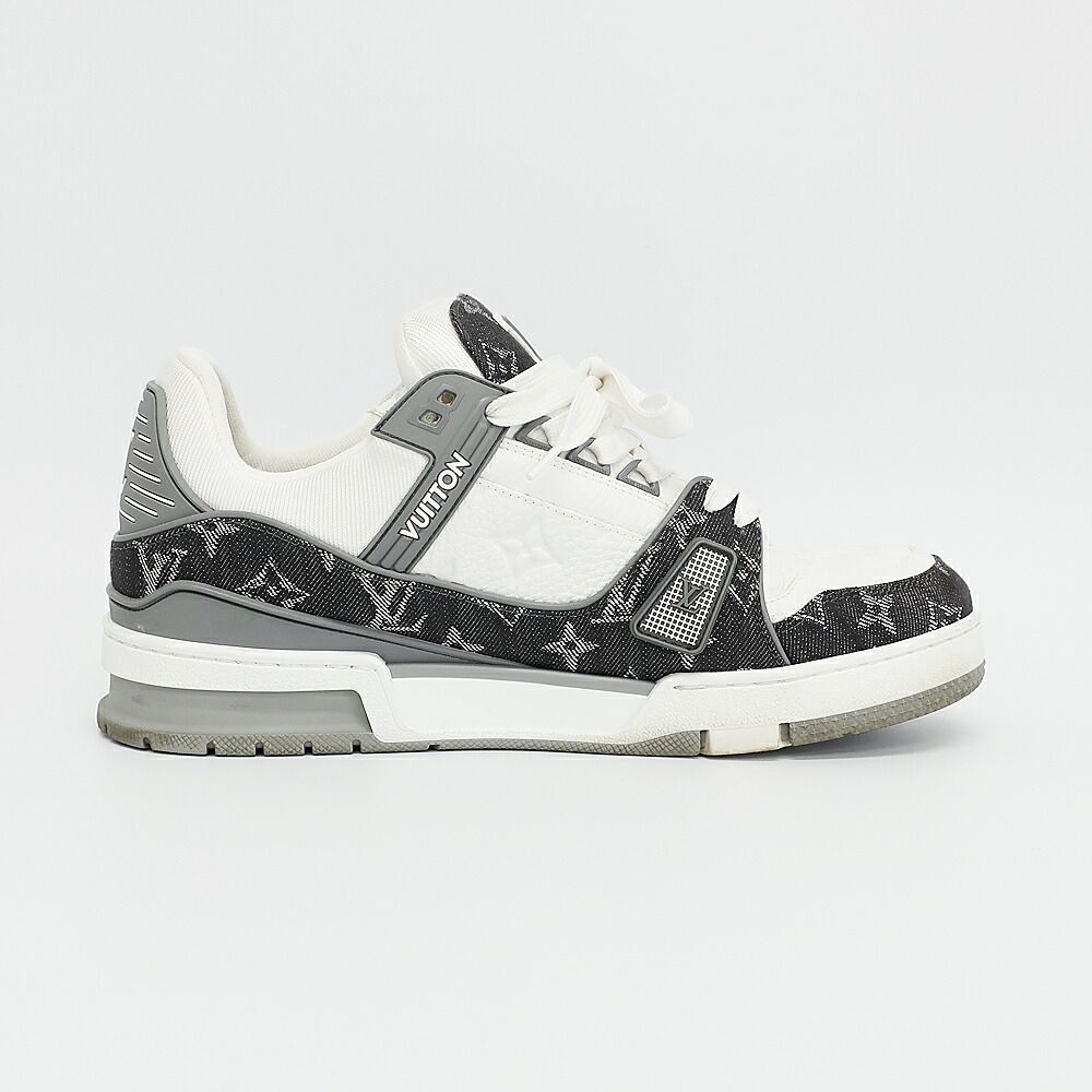 Louis Vuitton LV Trainer Sneakers Monogram Denim Shoes 7.5 — view 2