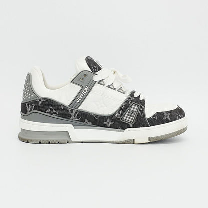 Louis Vuitton LV Trainer Sneakers Monogram Denim Shoes 7.5 — view 2