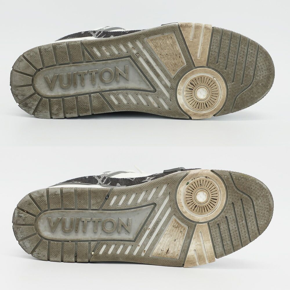 Louis Vuitton LV Trainer Sneakers Monogram Denim Shoes 7.5 — view 6