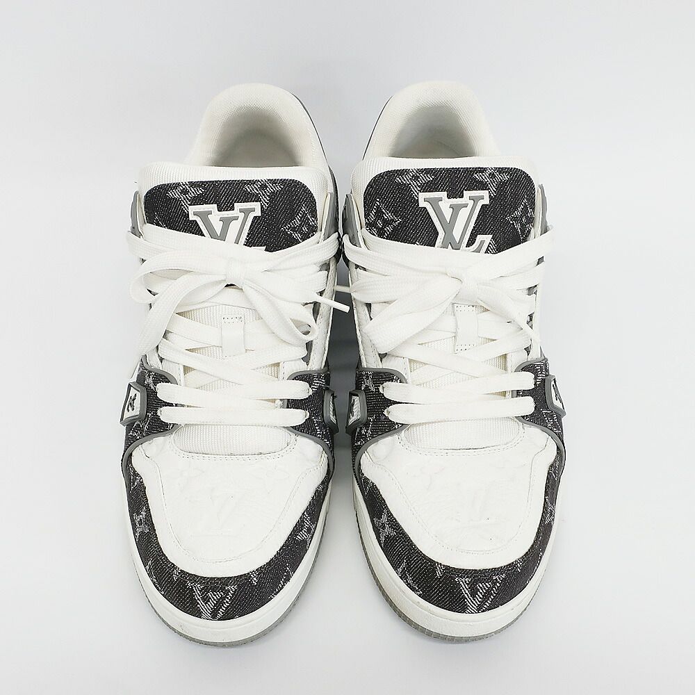 Louis Vuitton LV Trainer Sneakers Monogram Denim Shoes 7.5 — view 3