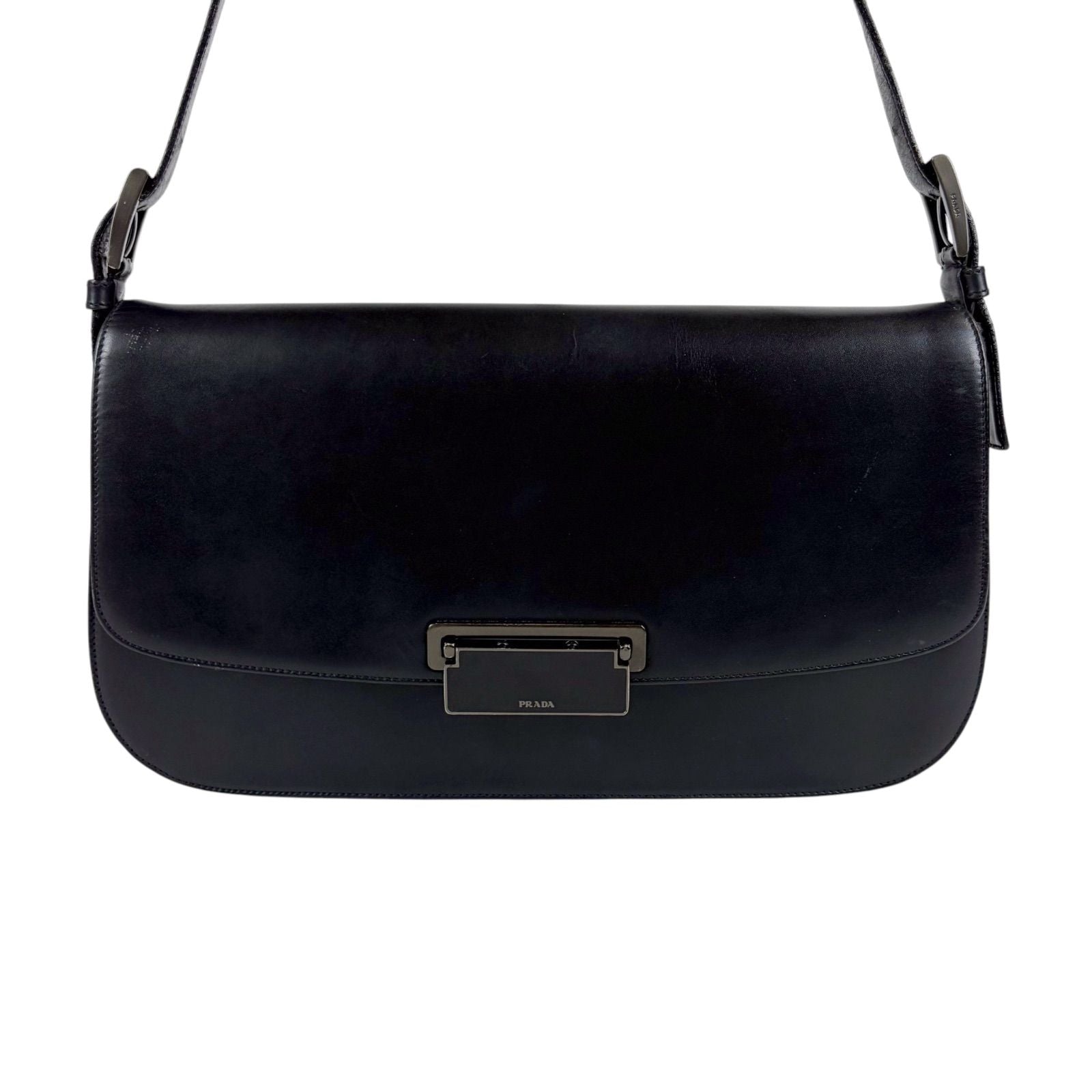 Prada Calf Leather Hobo Black Calfskin — view 4