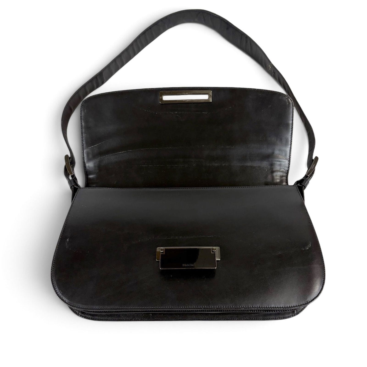 Prada Calf Leather Hobo Black Calfskin — view 6