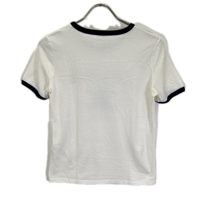 Celine White Cotton Jersey Logo Print Top — view 2