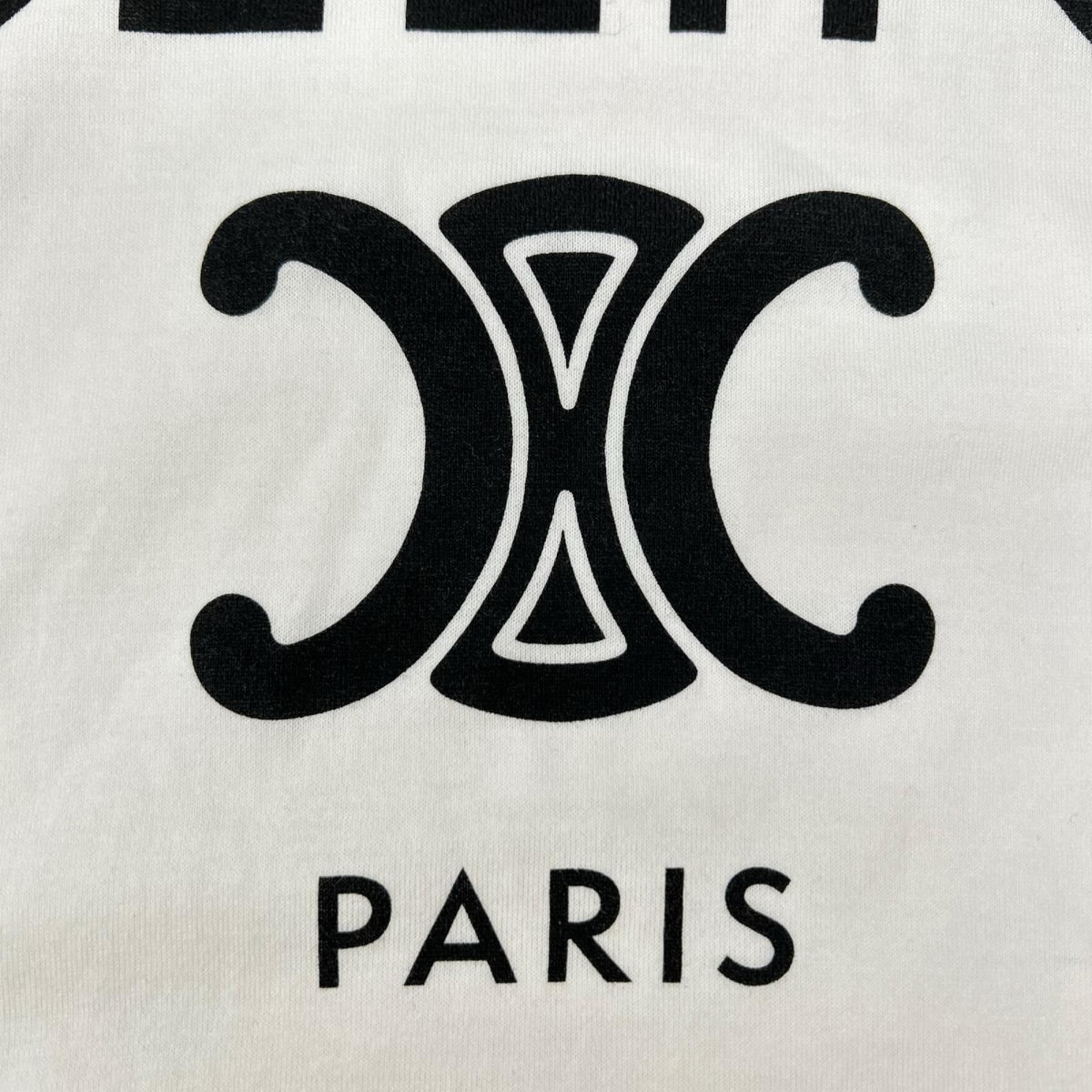 Celine White Cotton Jersey Logo Print Top — view 8