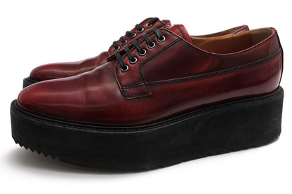 Prada Shoes Business Leather Red Brown Oxford