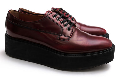 Prada Shoes Business Leather Red Brown Oxford — view 2