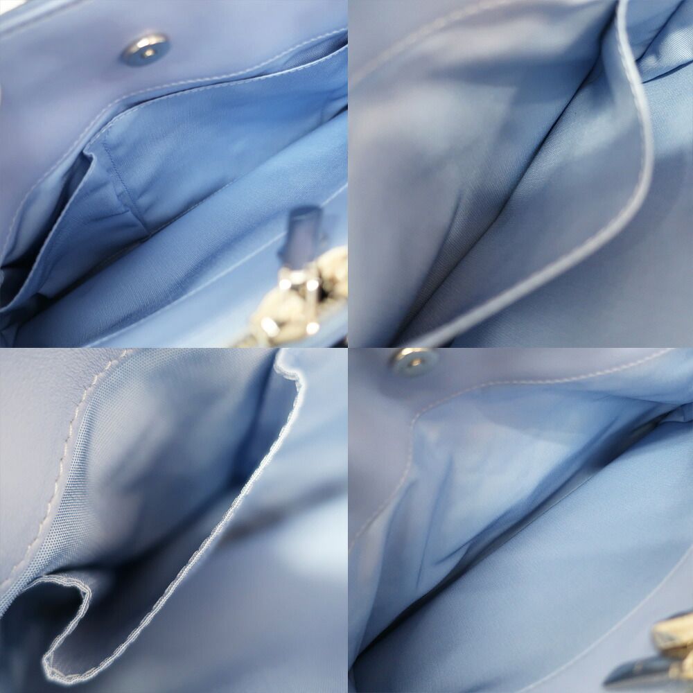 Dior Soft Cannage Chain Tote Bag Blue Silver Lambskin — view 7