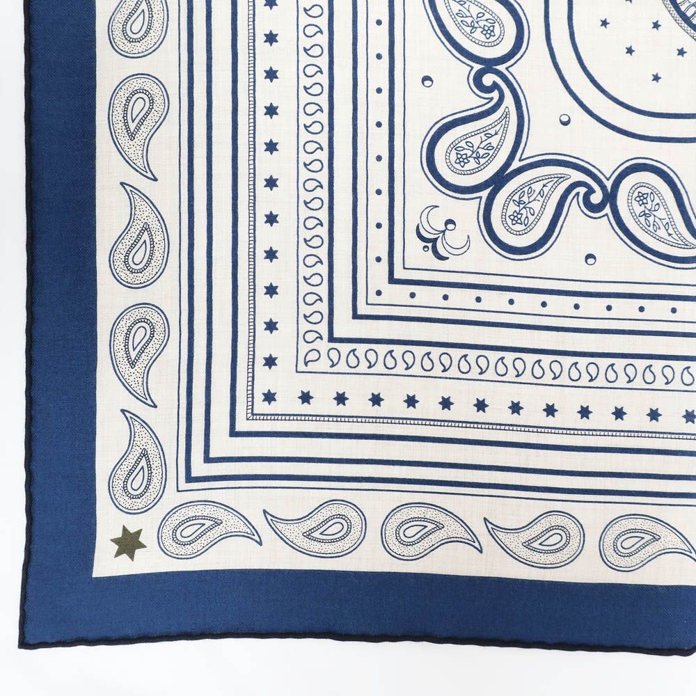 Hermes Carre Geant Grand Appara Bandana Scarf Cashmere Silk Navy — view 6
