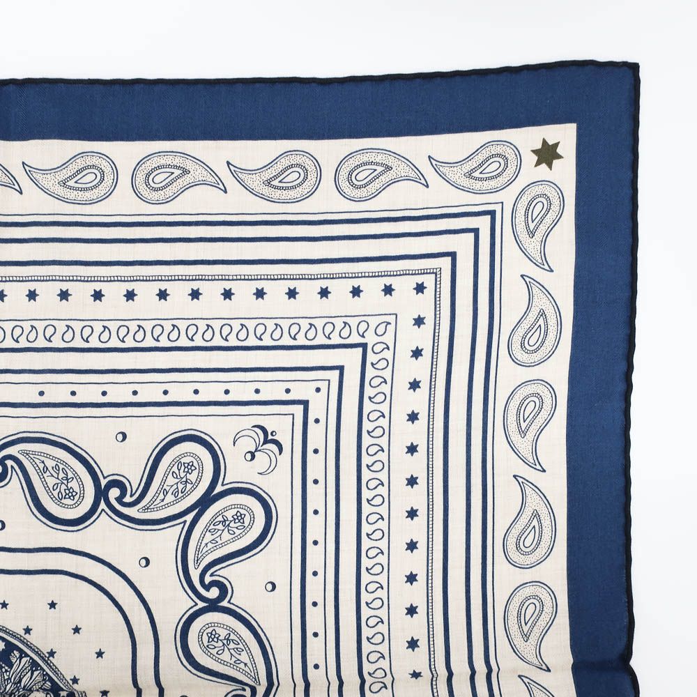 Hermes Carre Geant Grand Appara Bandana Scarf Cashmere Silk Navy — view 4
