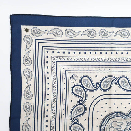 Hermes Carre Geant Grand Appara Bandana Scarf Cashmere Silk Navy — view 5