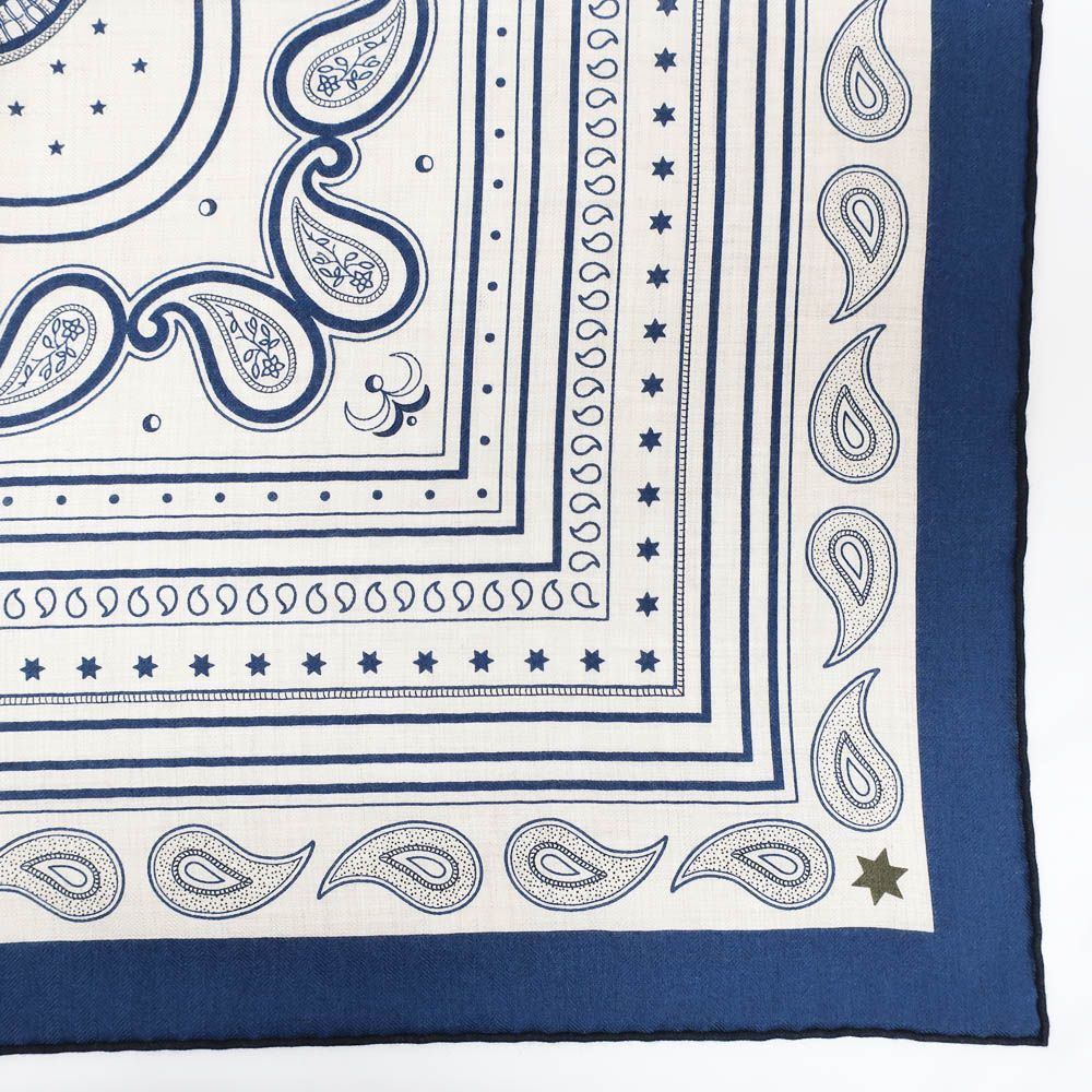 Hermes Carre Geant Grand Appara Bandana Scarf Cashmere Silk Navy — view 7