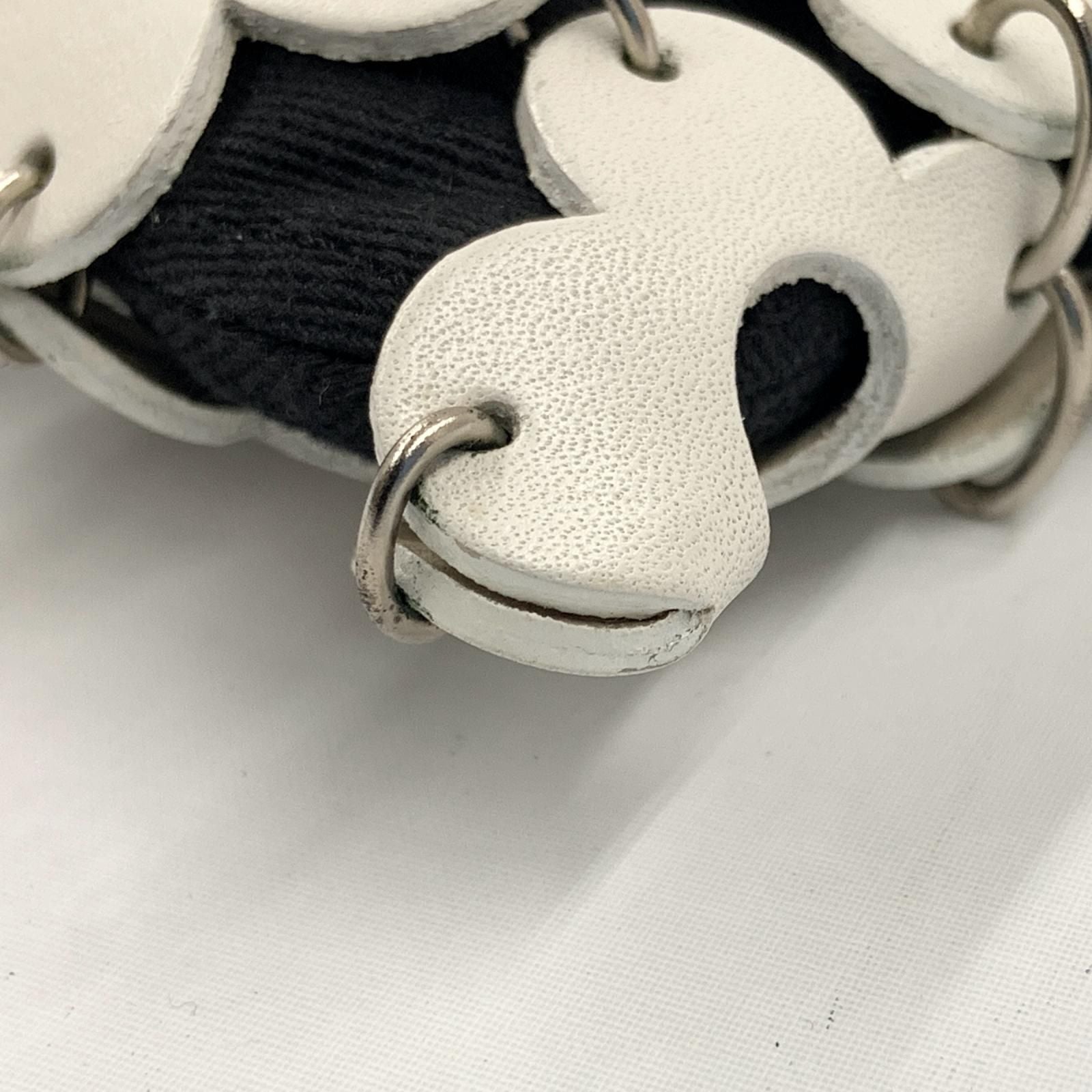 Celine Flower Mini Pouch Pochette White Black — view 4