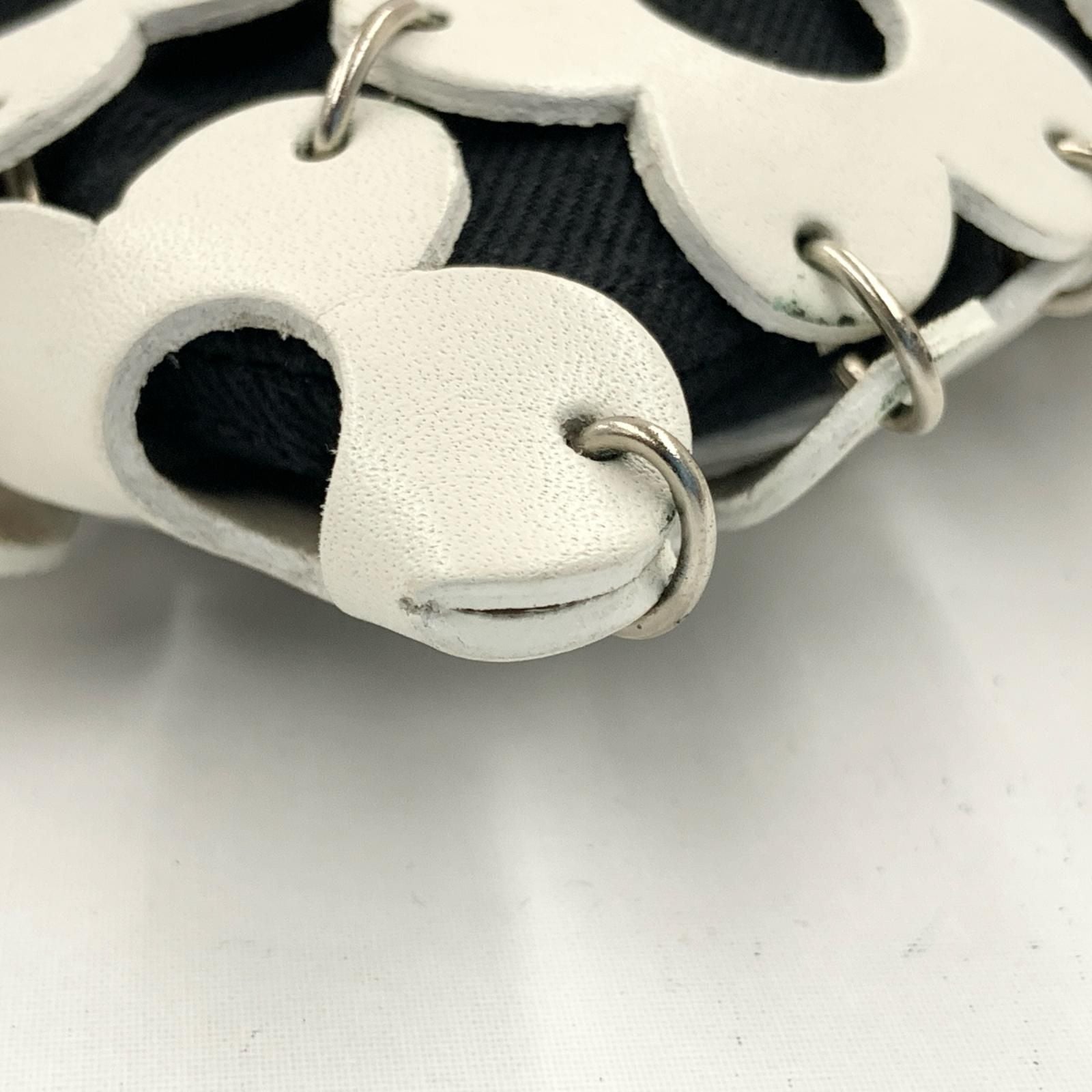 Celine Flower Mini Pouch Pochette White Black — view 5