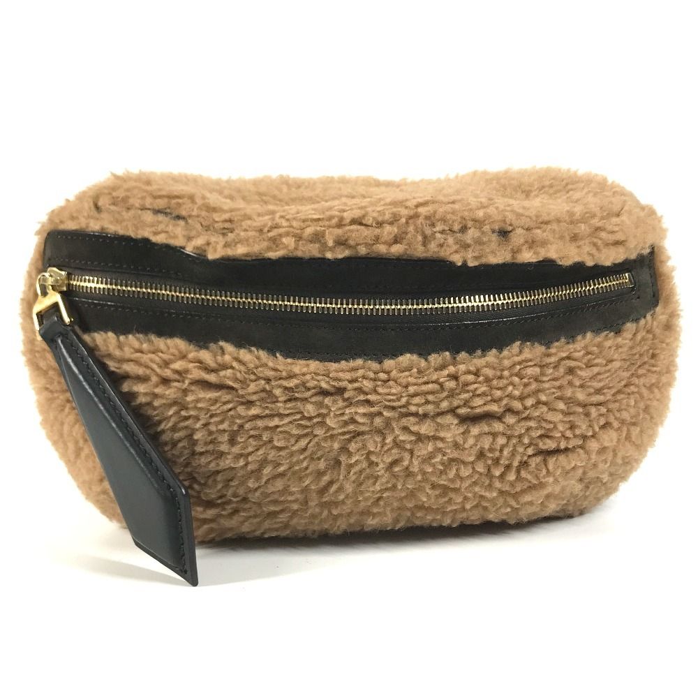 Max Mara Belt Bag Teddy Logo Fur Brown
