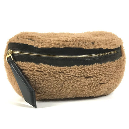 Max Mara Belt Bag Teddy Logo Fur Brown