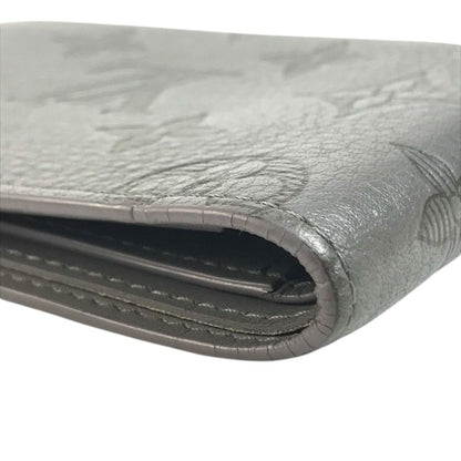 Louis Vuitton Bifold Wallet Portefeuille Multiple Monogram Shadow Leather Gray — view 6