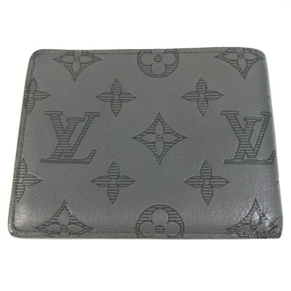 Louis Vuitton Bifold Wallet Portefeuille Multiple Monogram Shadow Leather Gray — view 2