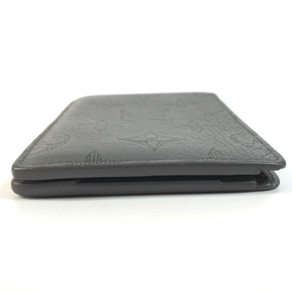 Louis Vuitton Bifold Wallet Portefeuille Multiple Monogram Shadow Leather Gray — view 4