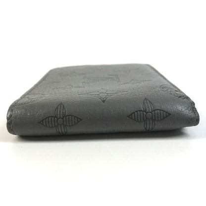 Louis Vuitton Bifold Wallet Portefeuille Multiple Monogram Shadow Leather Gray — view 3