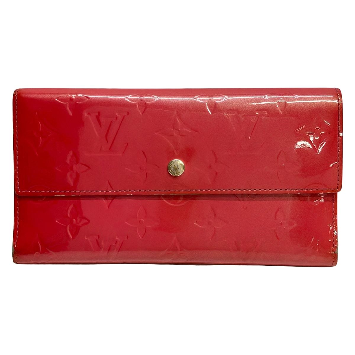 Louis Vuitton Wallet Monogram Vernis Porte Tresor International Framboise