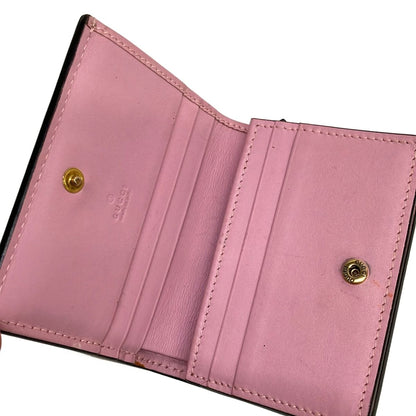 Gucci Bifold Wallet Strawberry Print GG Card Case Beige Red Multi — view 3