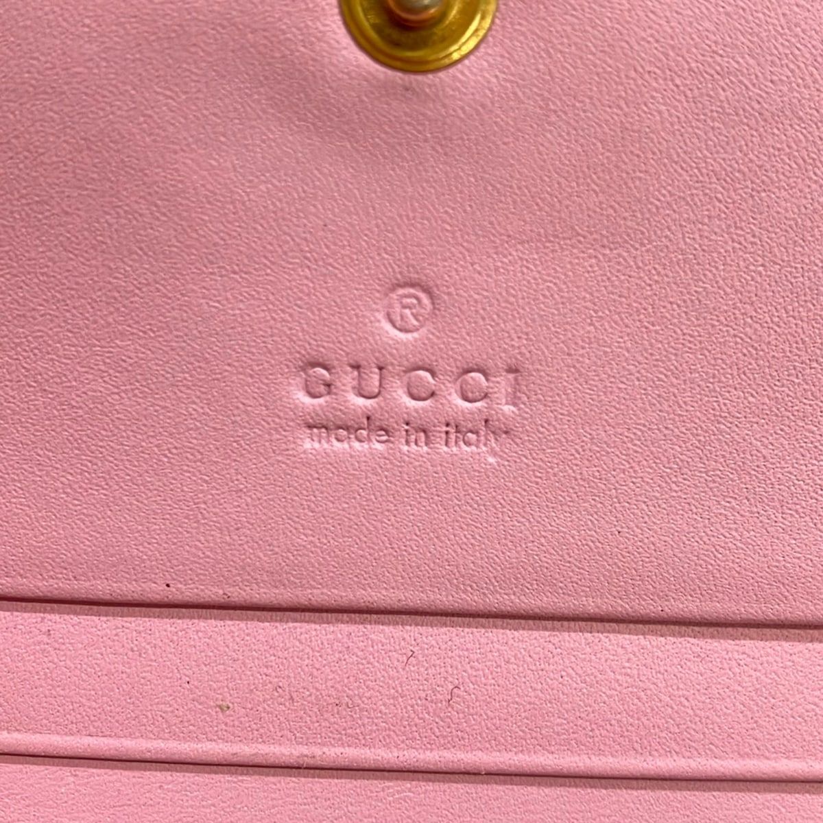 Gucci Bifold Wallet Strawberry Print GG Card Case Beige Red Multi — view 5