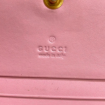 Gucci Bifold Wallet Strawberry Print GG Card Case Beige Red Multi — view 5