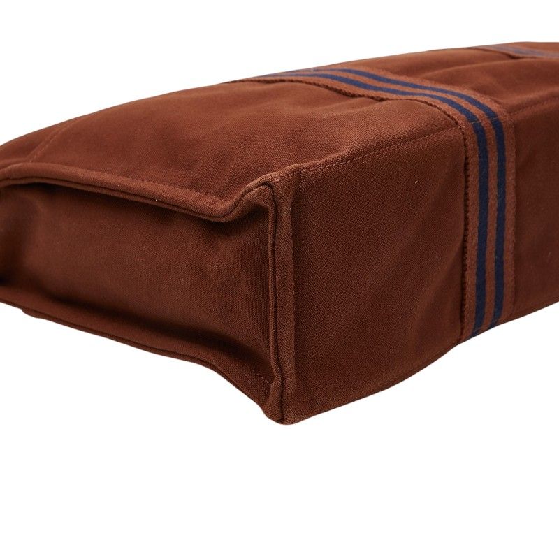 Hermes Fourre Tout MM Tote Bag Brown Cotton Canvas — view 5