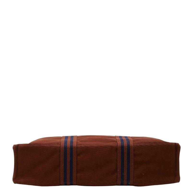 Hermes Fourre Tout MM Tote Bag Brown Cotton Canvas — view 3