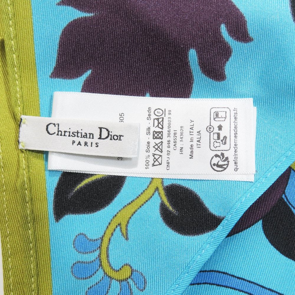 Dior Flower Halter Neck Silk Top Shirt Blouse Blue — view 6
