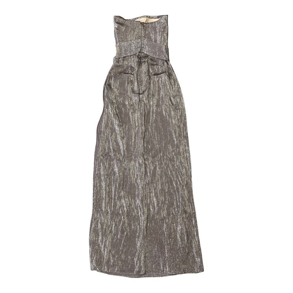 Gucci Bare Top Dress Shiny Long Party Silk Blend Brown 36 — view 2