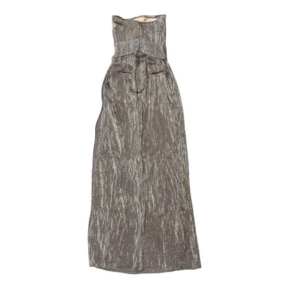 Gucci Bare Top Dress Shiny Long Party Silk Blend Brown 36 — view 2