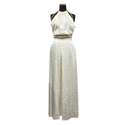 Saint Laurent Gold Chain Jumpsuit Halter Neck Runway Wear White