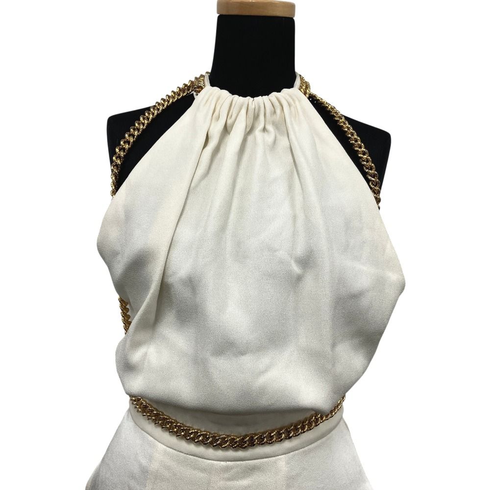 Saint Laurent Gold Chain Jumpsuit Halter Neck Runway Wear White — view 4