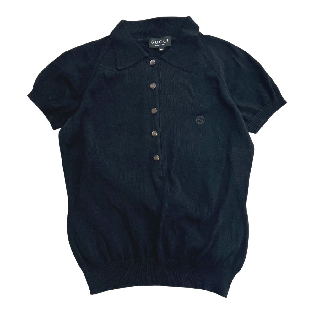 Gucci Tom Ford Era Interlocking G Knit Polo Shirt Top Vintage Archive Black M