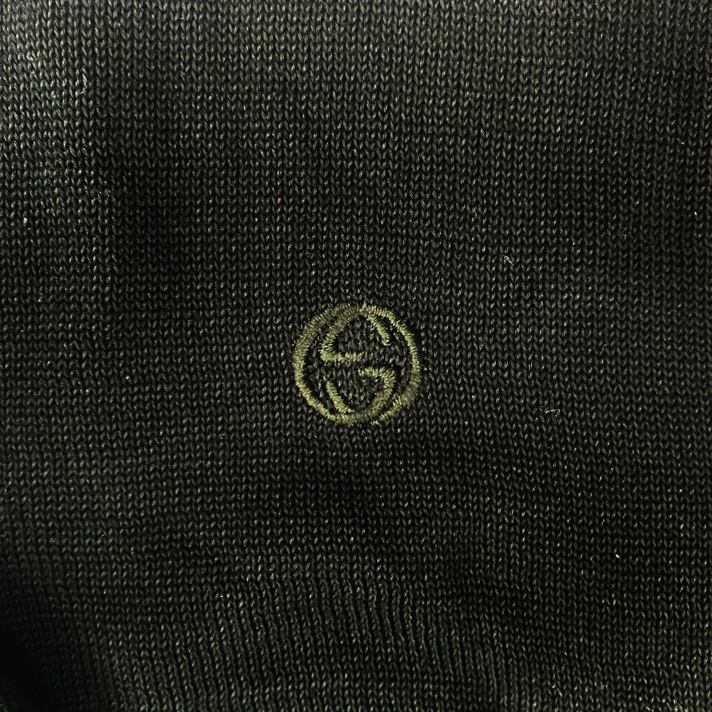 Gucci Tom Ford Era Interlocking G Knit Polo Shirt Top Vintage Archive Black M — view 3
