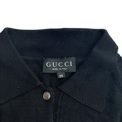 Gucci Tom Ford Era Interlocking G Knit Polo Shirt Top Vintage Archive Black M — view 5