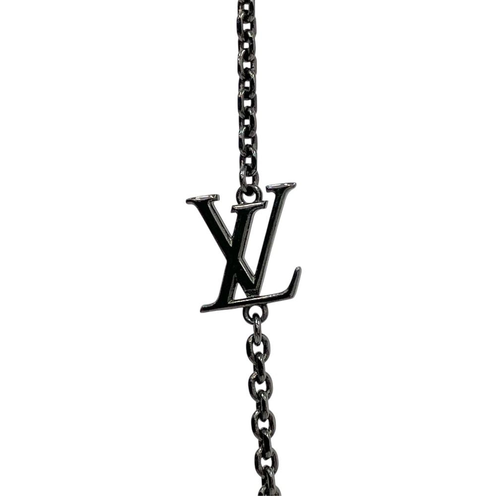 Louis Vuitton Pendant Vivienne Necklace LV Charm Black — view 2