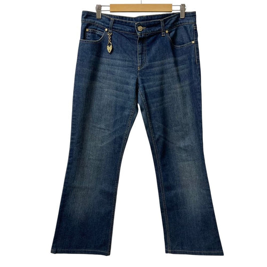 Gucci Heart Charm Processed Flare Denim Pants Jeans Large Indigo 46