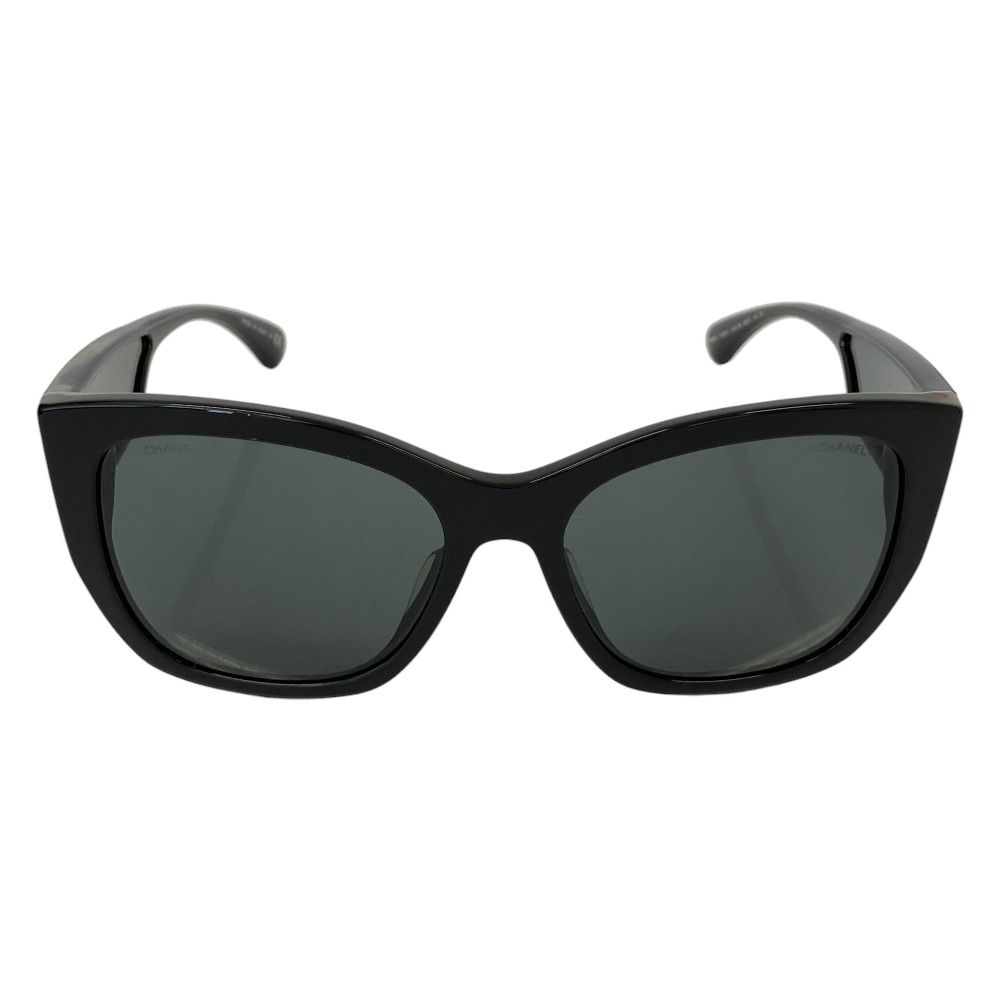 Chanel Side CC Logo Cat Eye Sunglasses S4 55 Black Eyewear — view 2