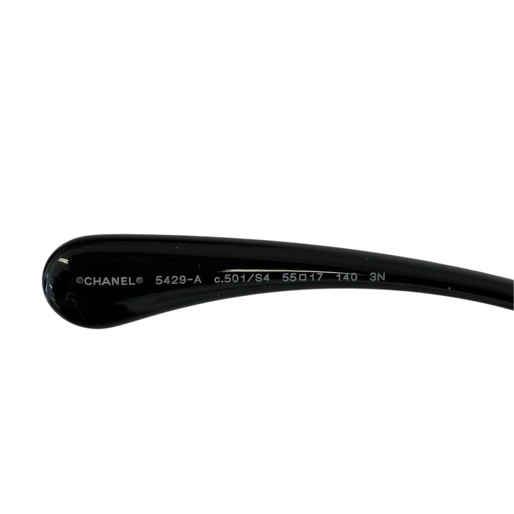 Chanel Side CC Logo Cat Eye Sunglasses S4 55 Black Eyewear — view 6