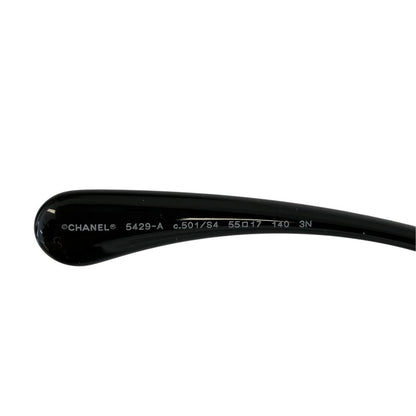 Chanel Side CC Logo Cat Eye Sunglasses S4 55 Black Eyewear — view 6