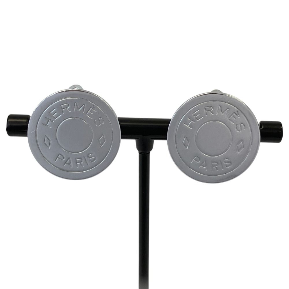 Hermes Sellier Earrings Silver — view 3